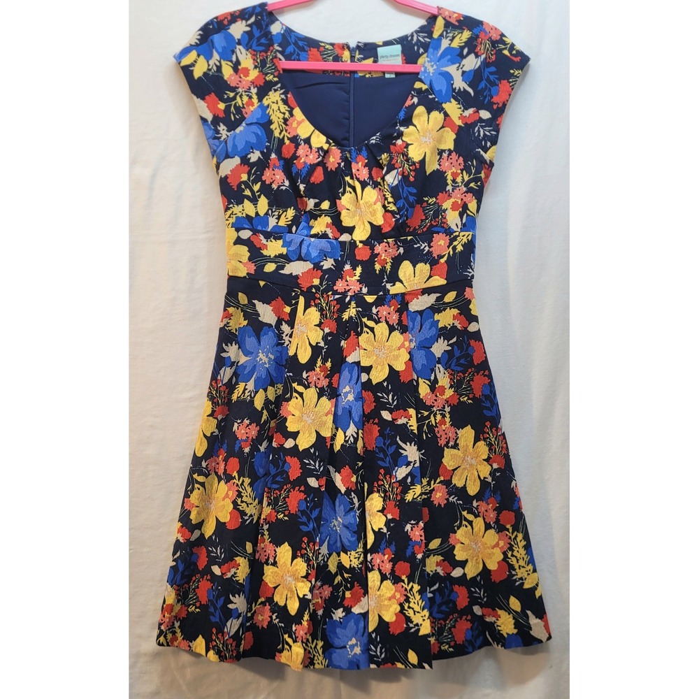 Plenty Dresses Tracy Reese Navy Blue Floral Fit & Flare Dress Size 2
